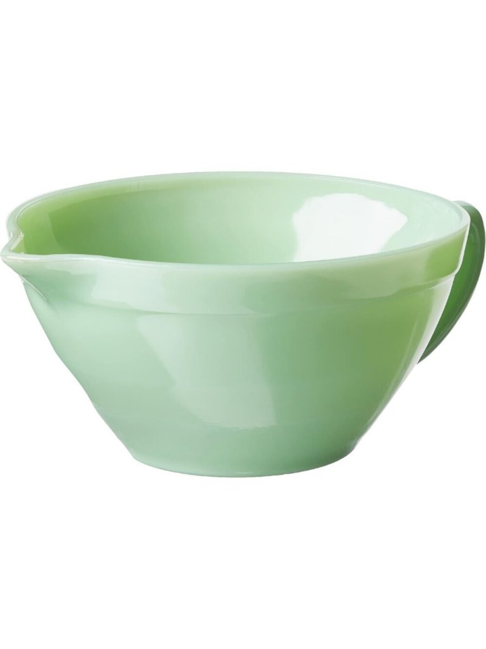 Vintage Jadeite Glass Mixing Bowl 1.25 Quart with Handle - Retro Kitchen Decor